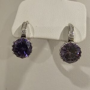 Elegant Purple Crystal Earrings